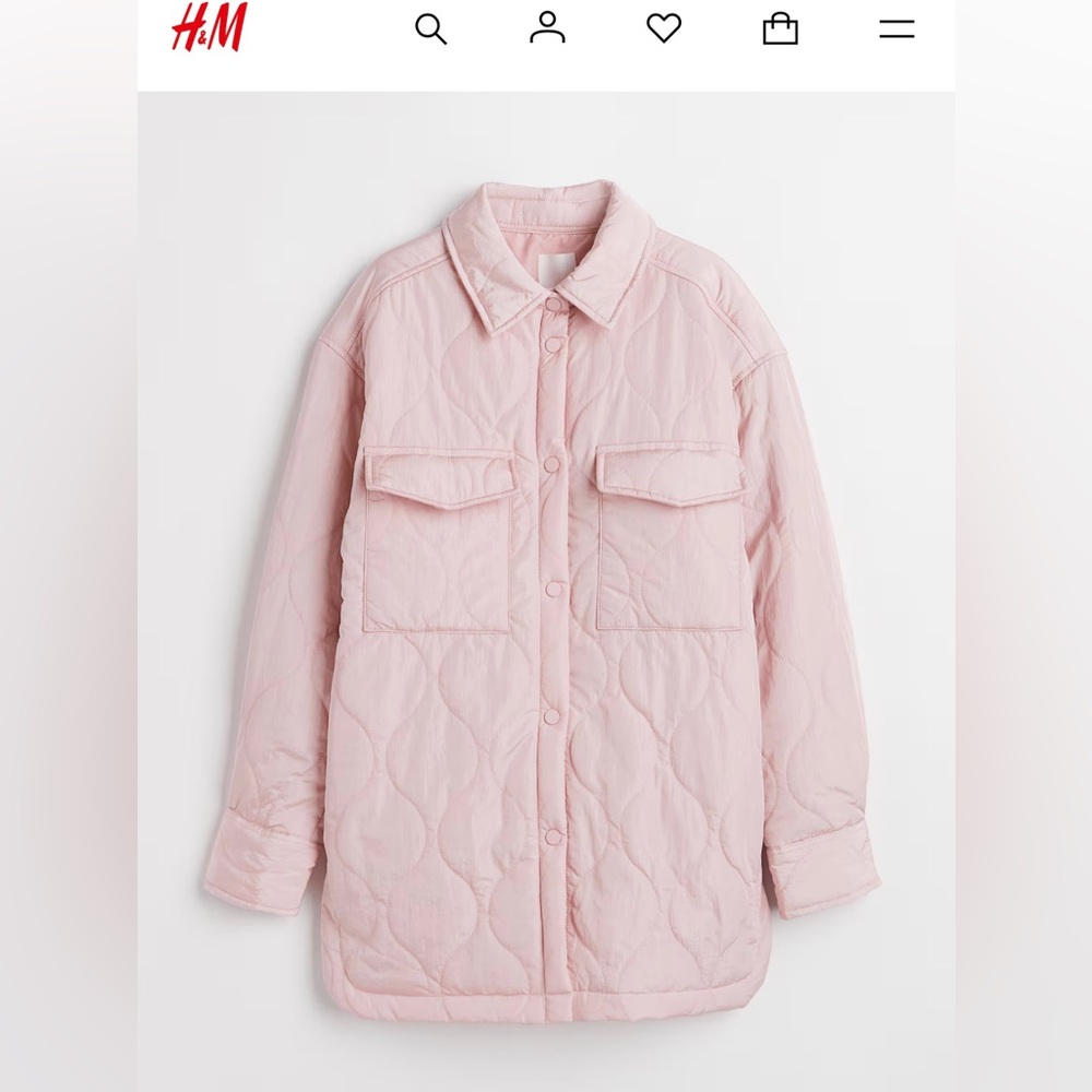 NWT H&M Light Pink Shirt Jacket Size Small